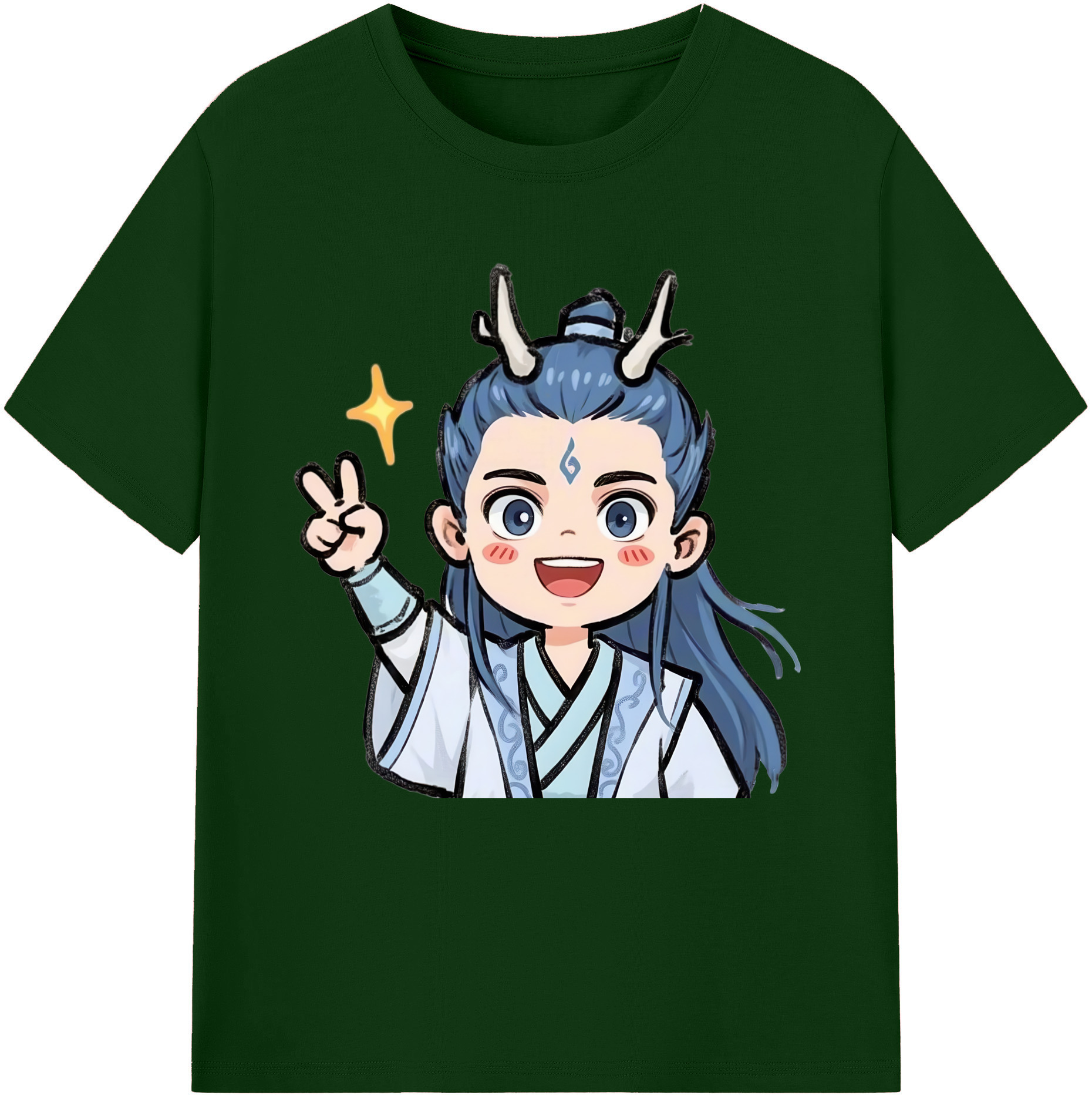 （画像用） Ne Zha 2 ナタ 魔童の大暴れ 綿100％半袖Tシャツ（フロントプリント）